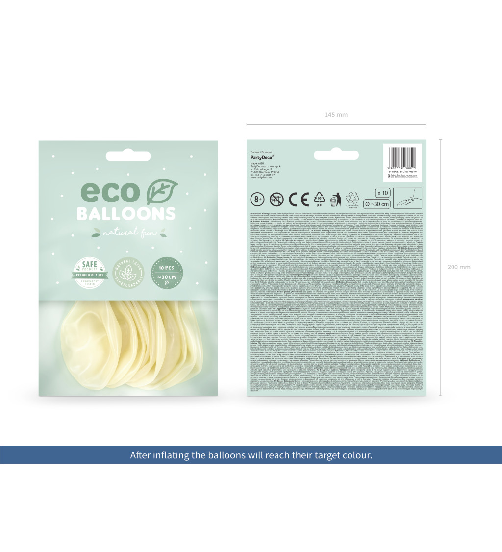 Latexové balóniky eco priehľadné 10 ks