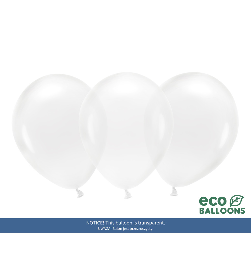 Latexové balóniky eco priehľadné 10 ks