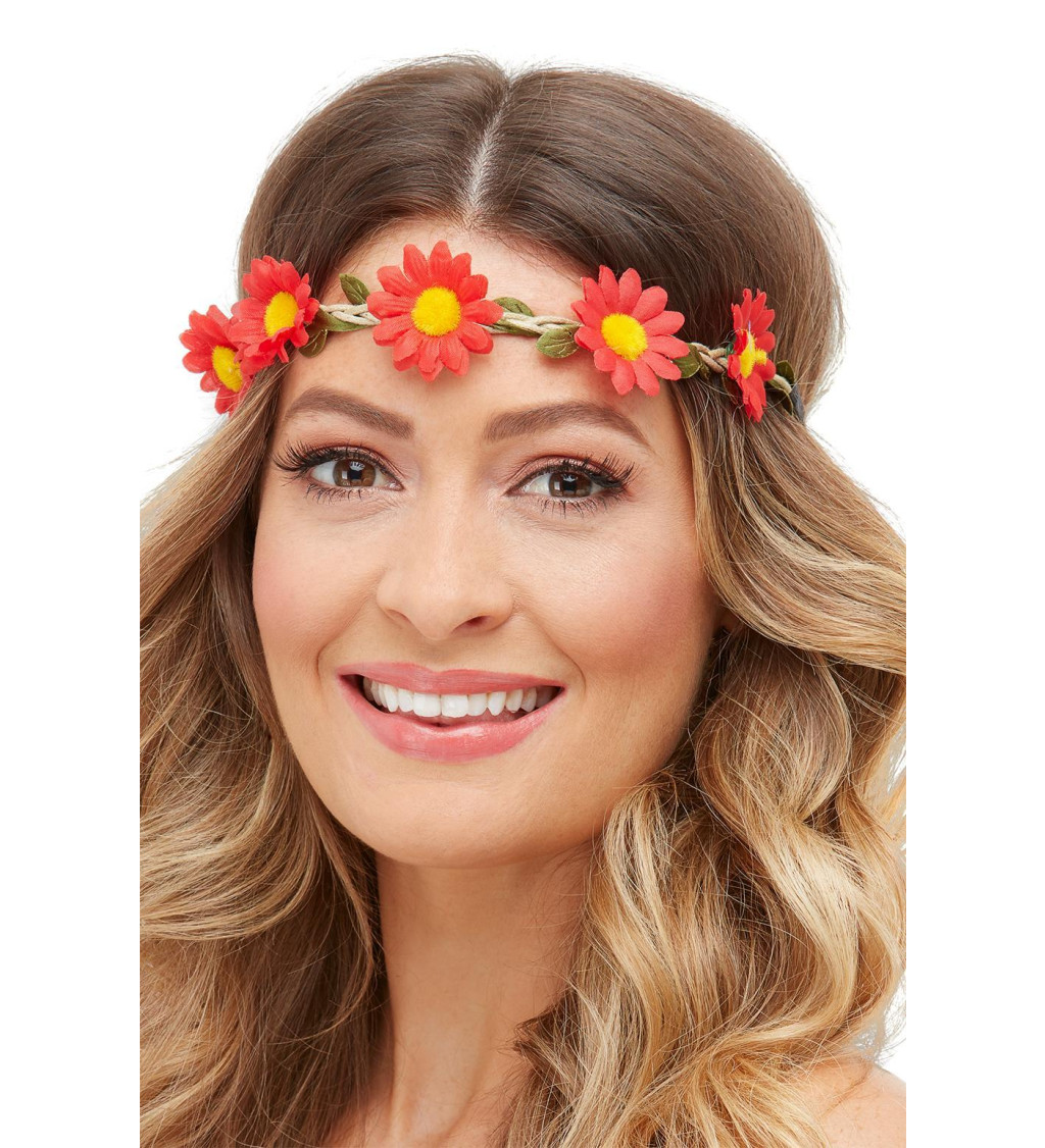Hippie čelenka s kvetmi
