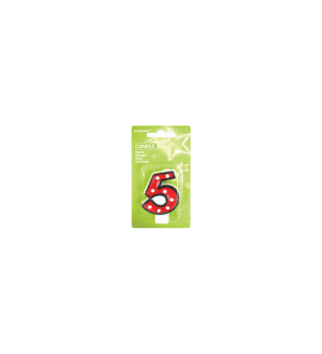 Sviečka s bodkami - číslo 5