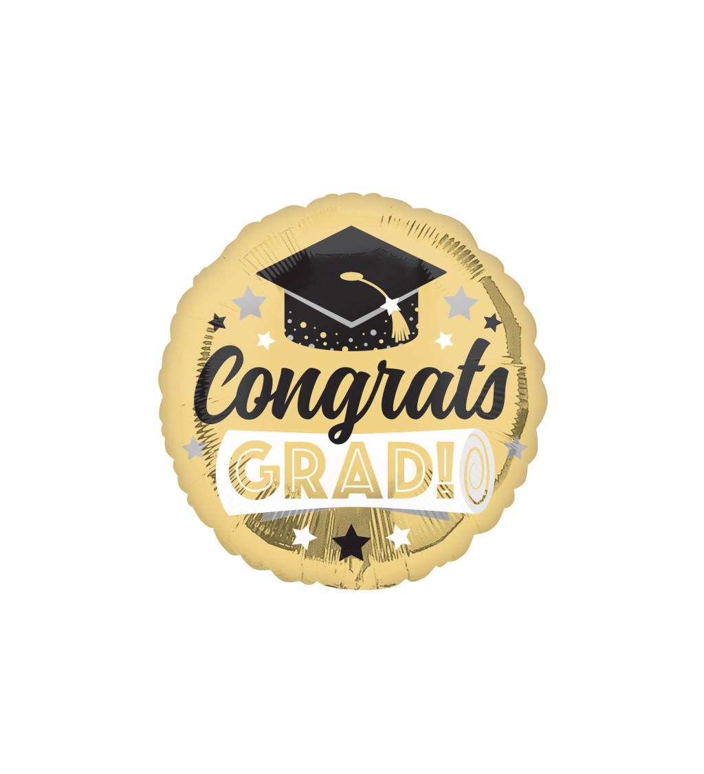 Fóliový balónik Zlatý - grad gratulácií