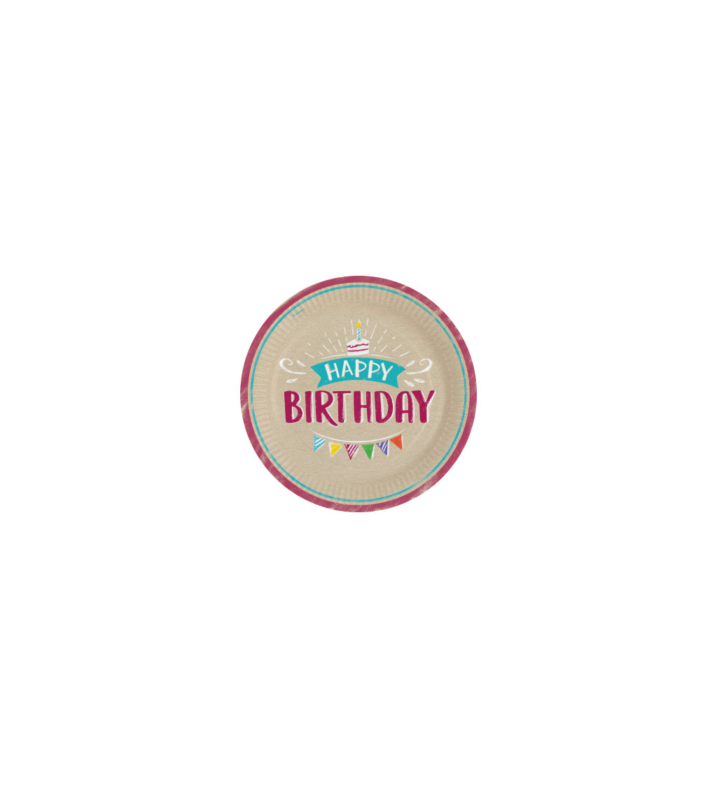 Papierové tanieriky - Happy birthday
