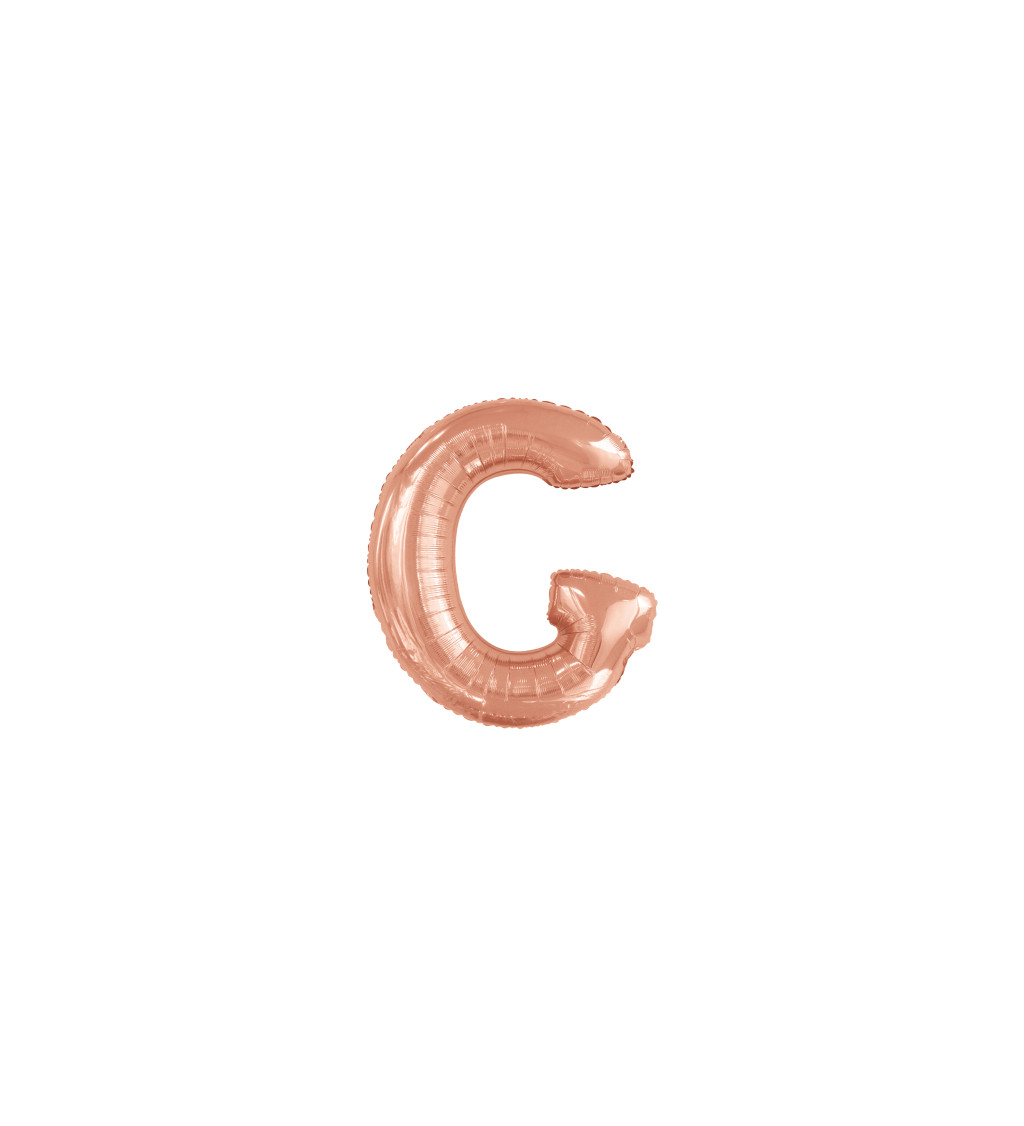 Fóliový rose gold balón - písmeno G