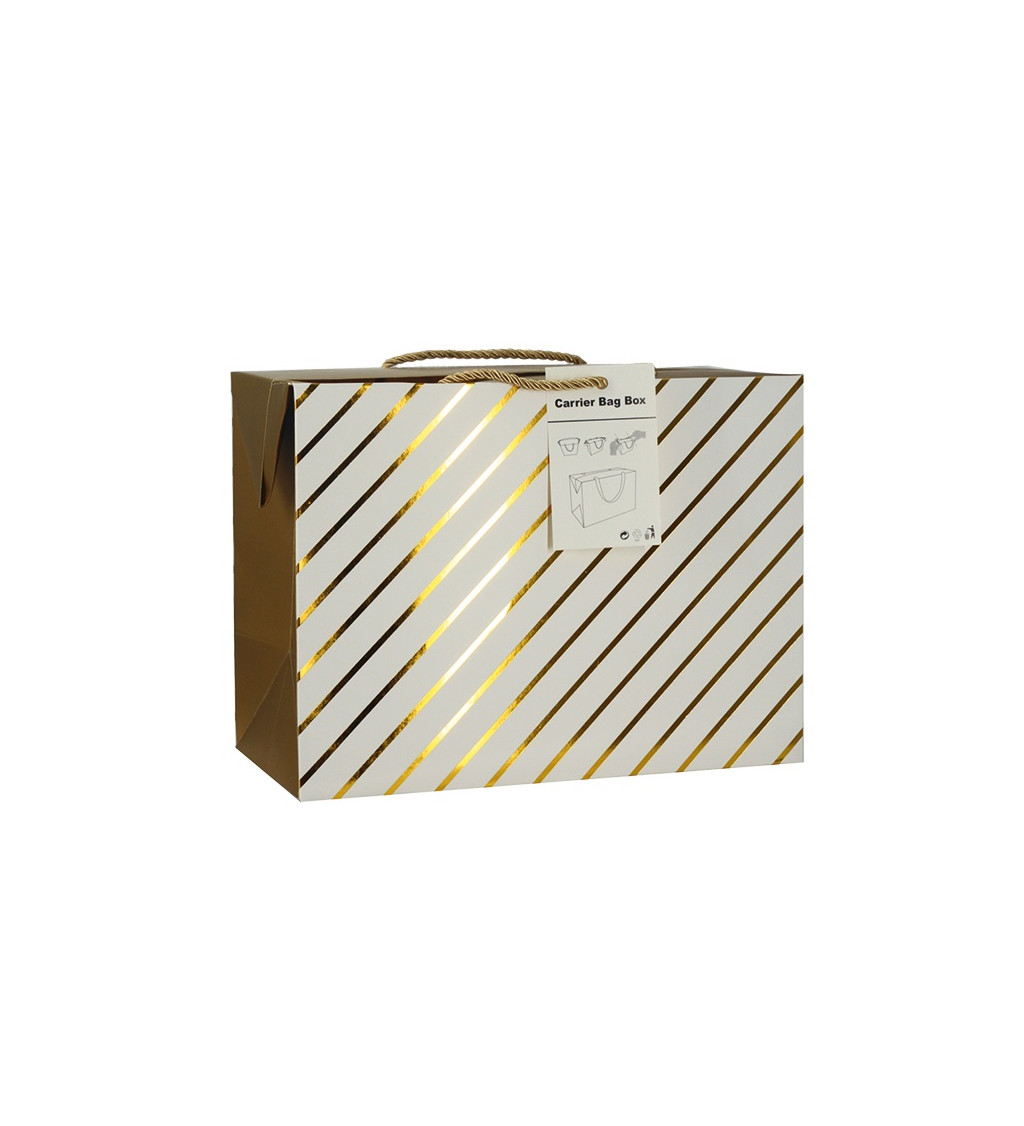 Darčeková taška - zlaté prúžky, box