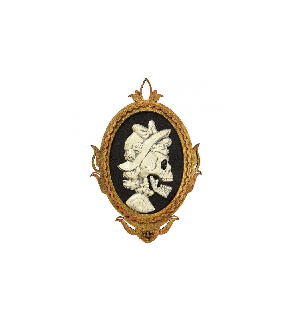 Oválny dekoračný obraz lebky