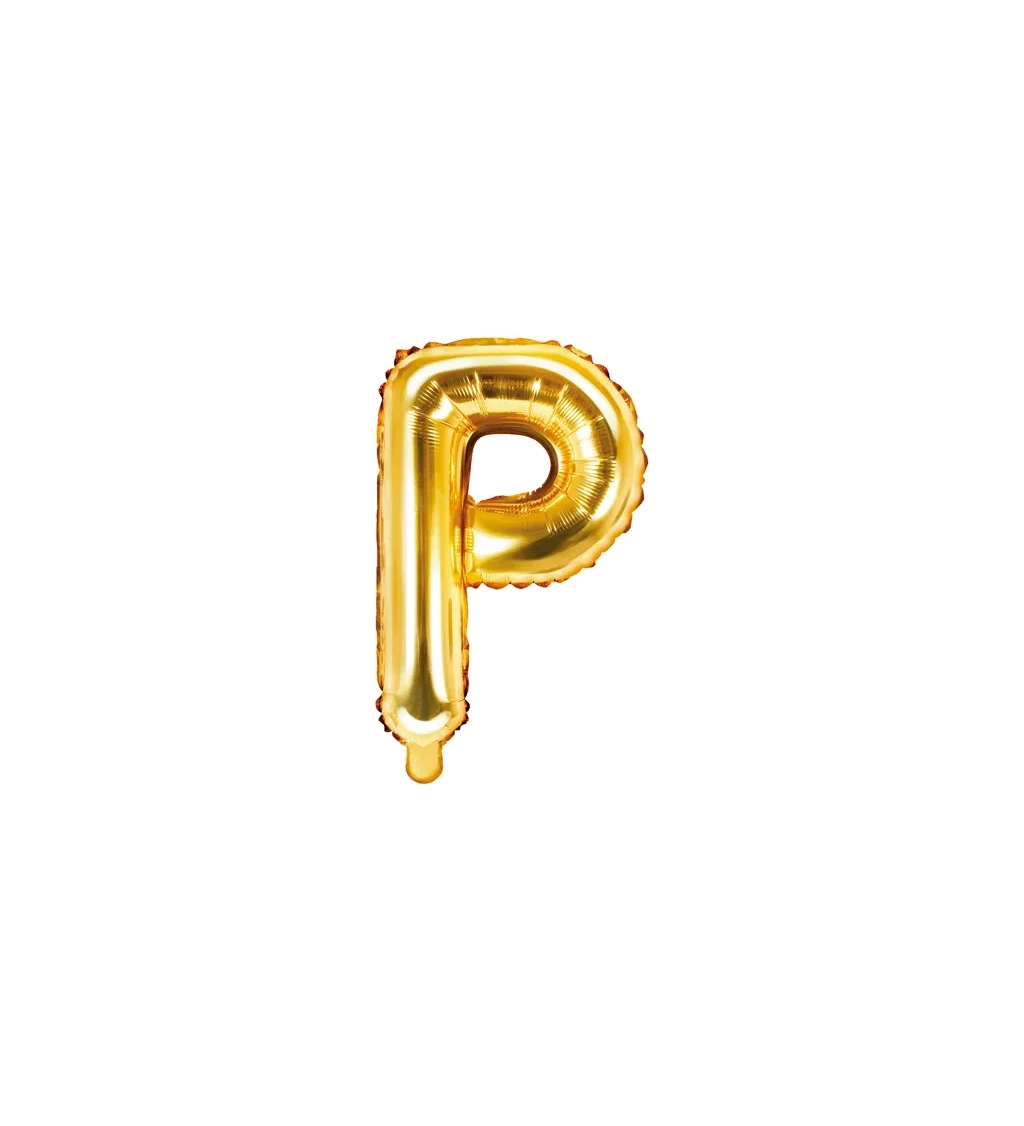 Fóliový balónik Písmeno ''P'' - zlatý