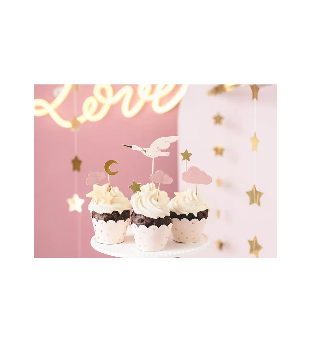 Ozdoby na cupcake - Čáp