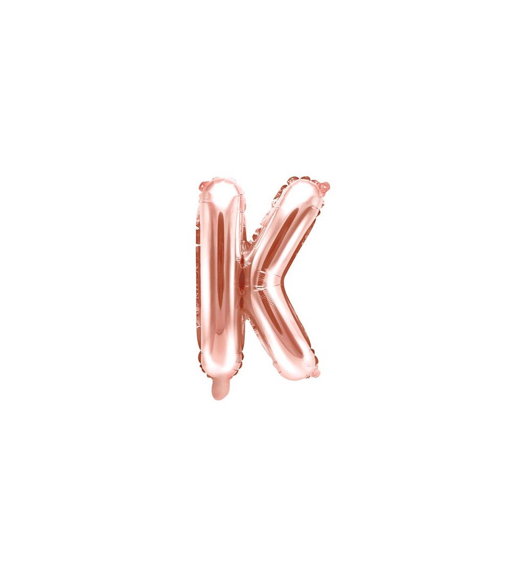 Fóliový balónik rosegold "K"