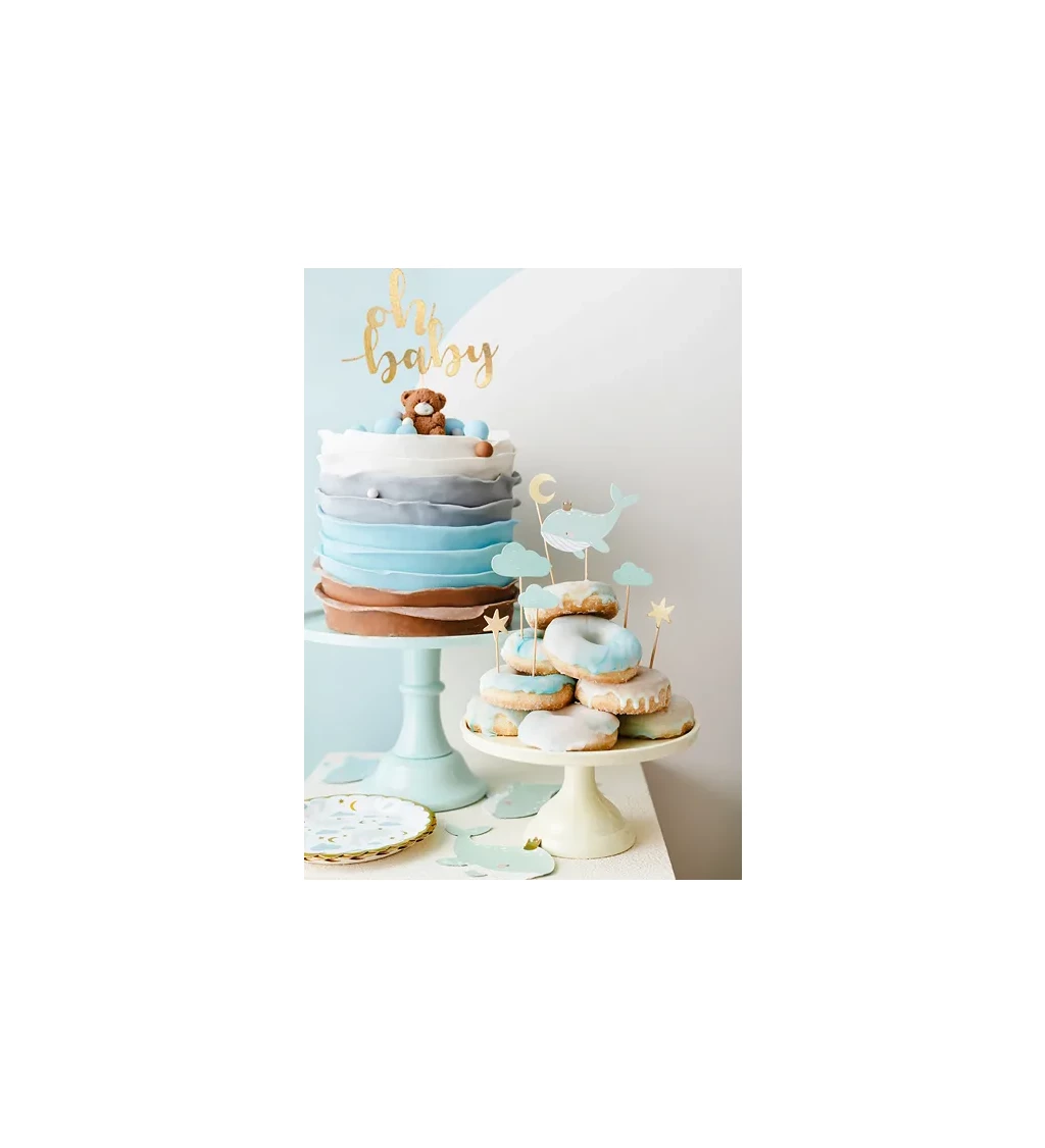 Ozdoby na cupcake - veľryba