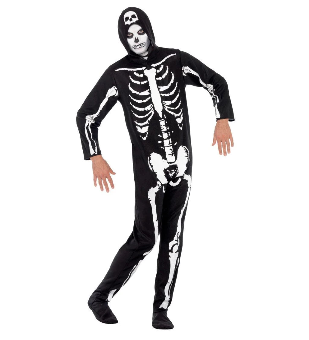 Pánsky kostým - Skeleton s kapucňou
