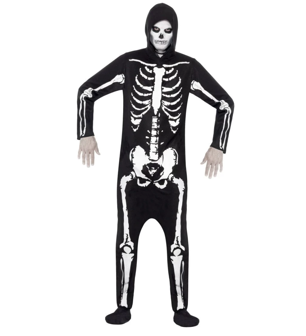 Pánsky kostým - Skeleton s kapucňou