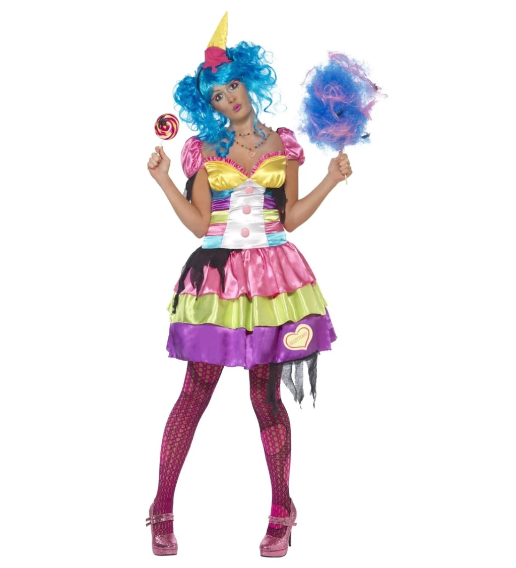 Dámsky kostým - farebný klaun