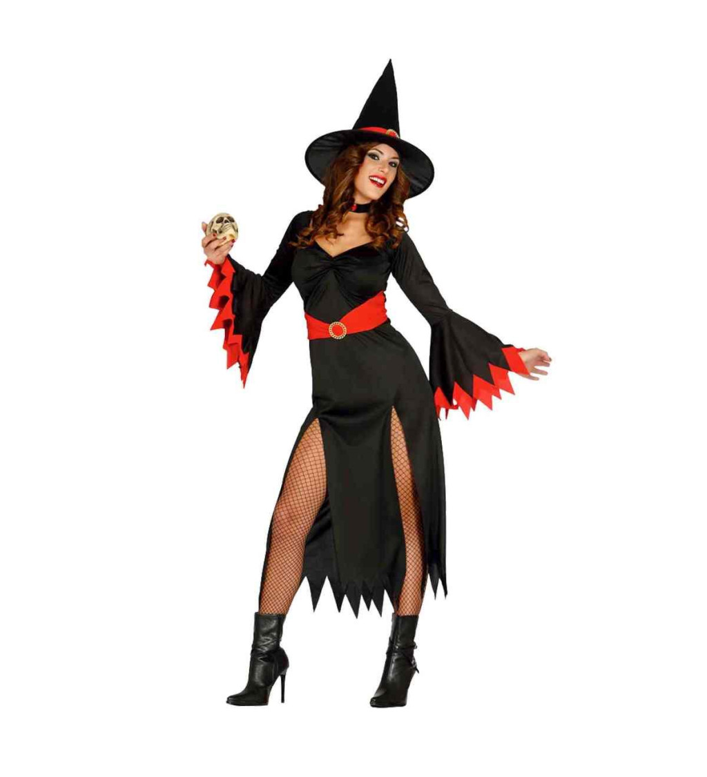 Halloweenský kostým Čarodejnica červená