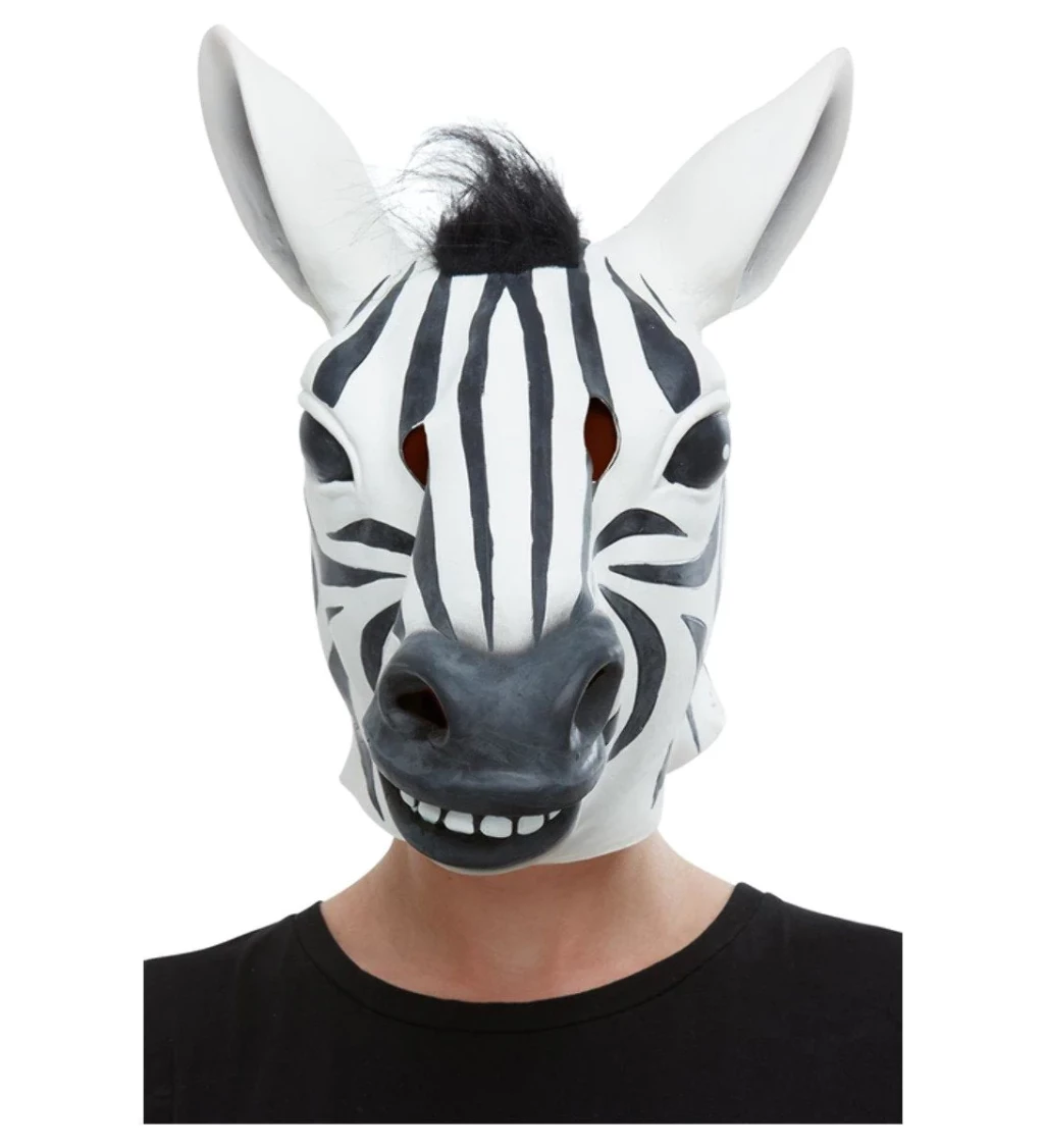Latexová maska zebra - celohlavová