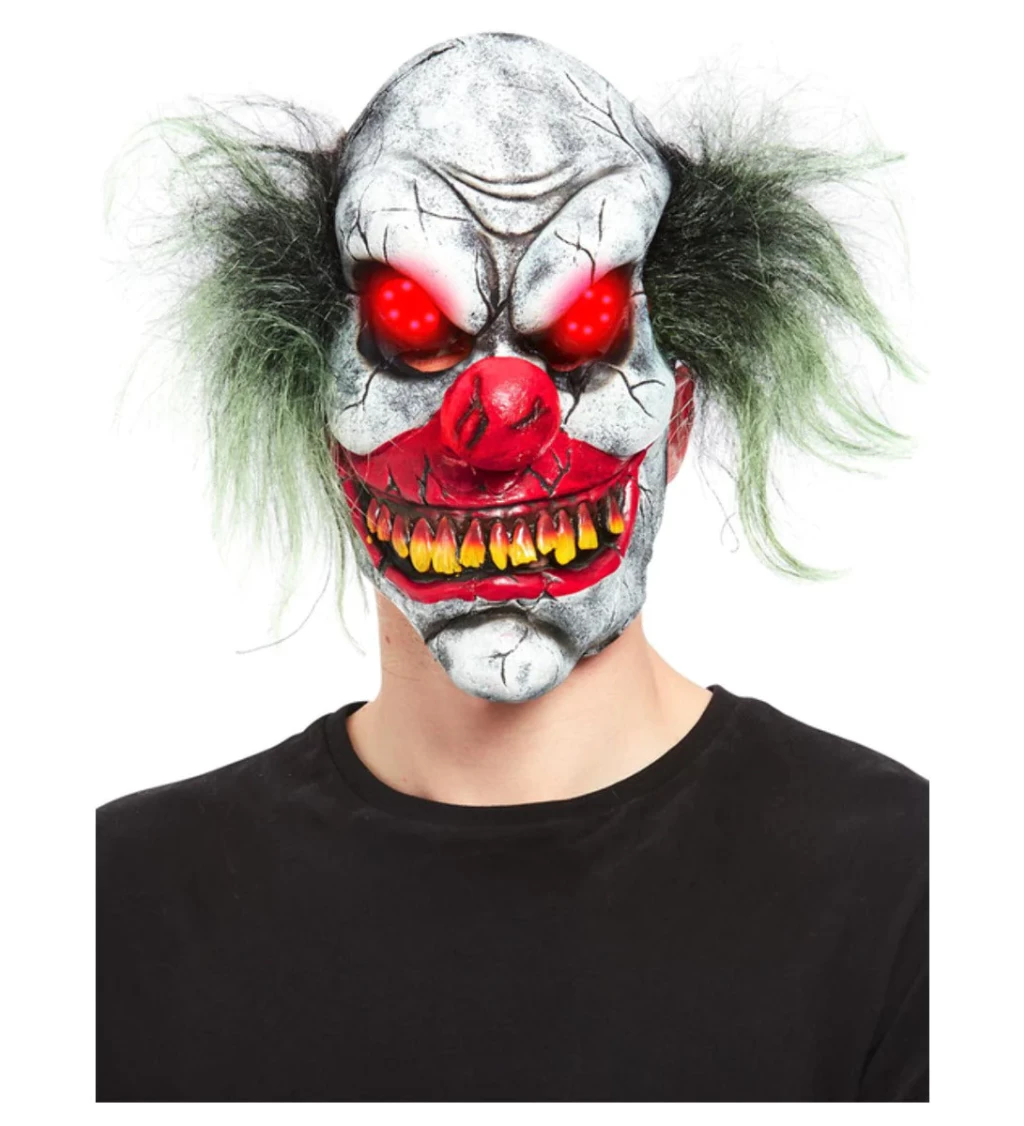 Maska Halloween klaun so svietiacimi očami