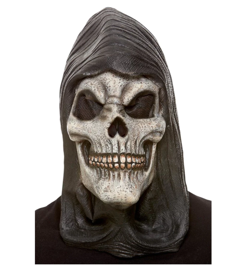 Halloweenská maska kostlivca s kapucňou