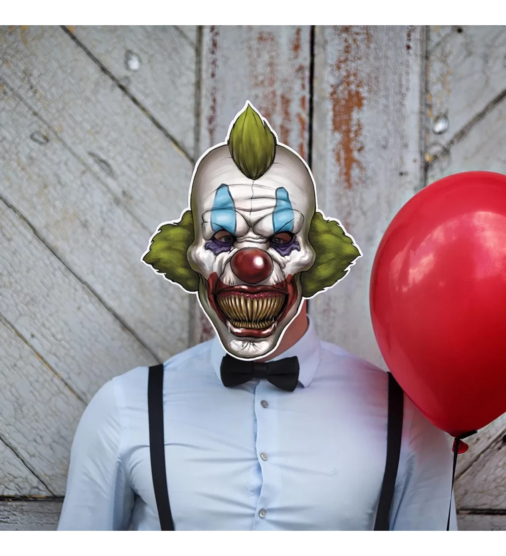 Halloweenská maska strašidelný klaun