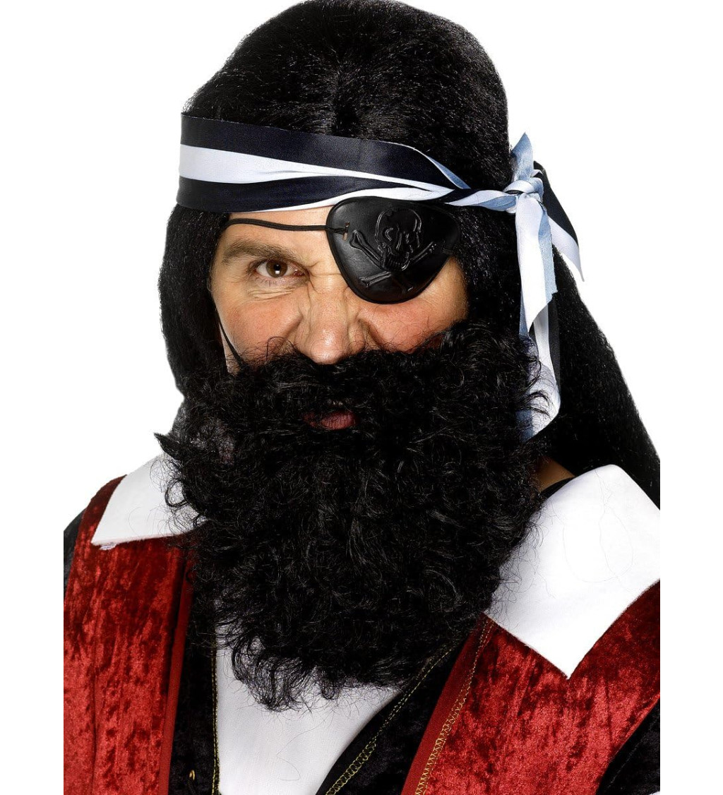Pirátsky plnovous - čierny