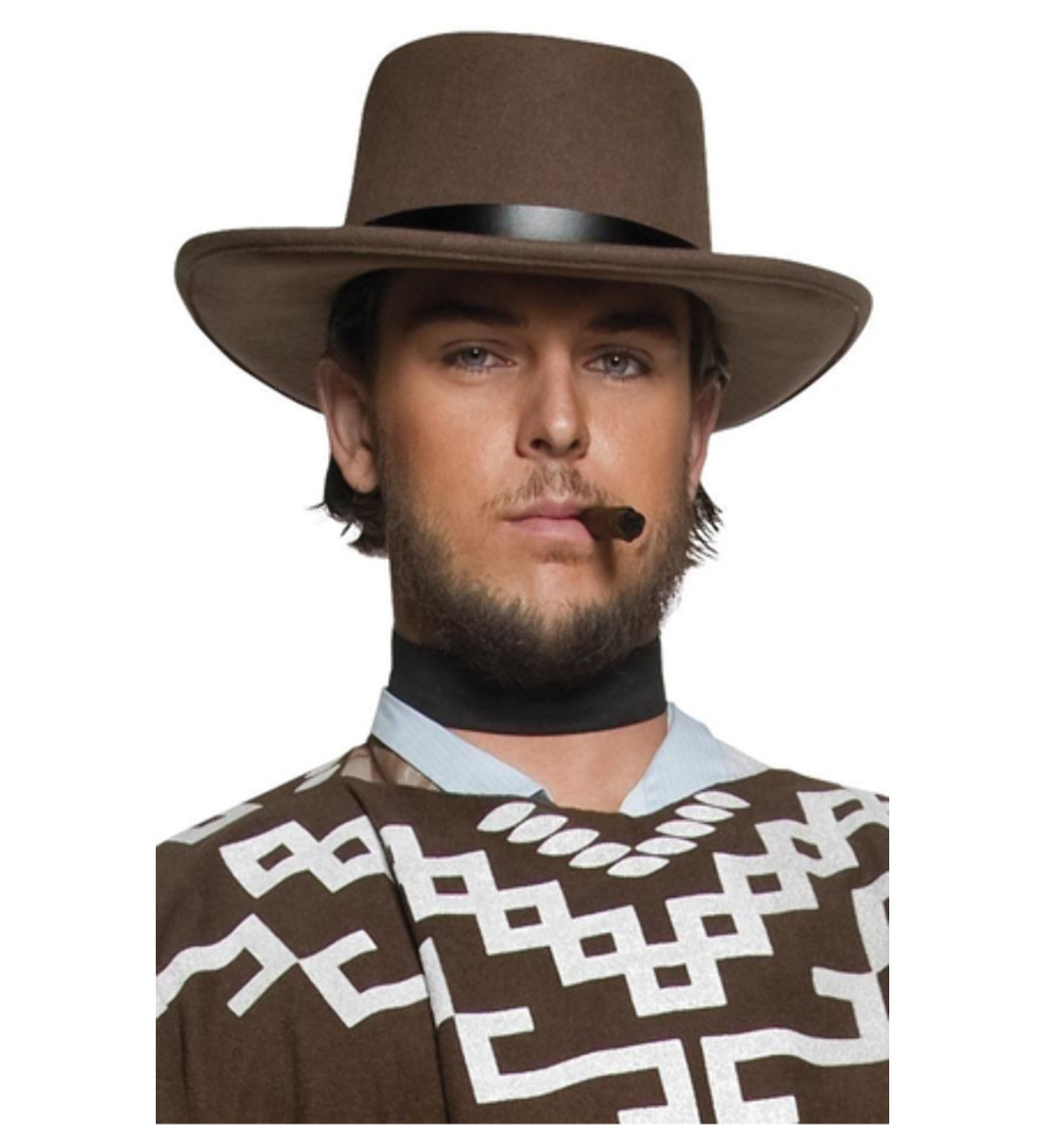 Luxusný kovbojský klobúk - hnedý