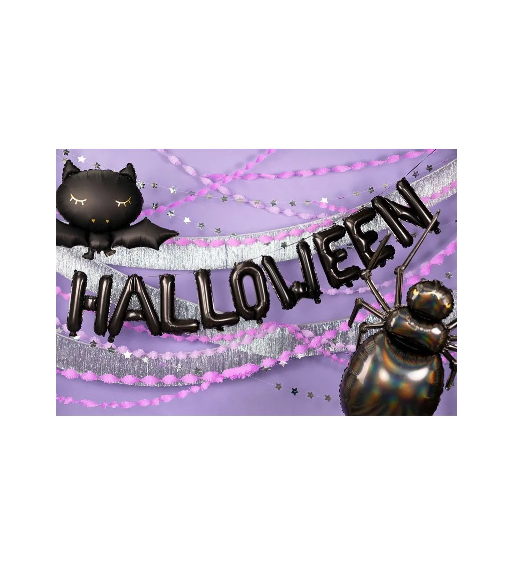 Fóliové čierne balóniky - Girlanda Halloween