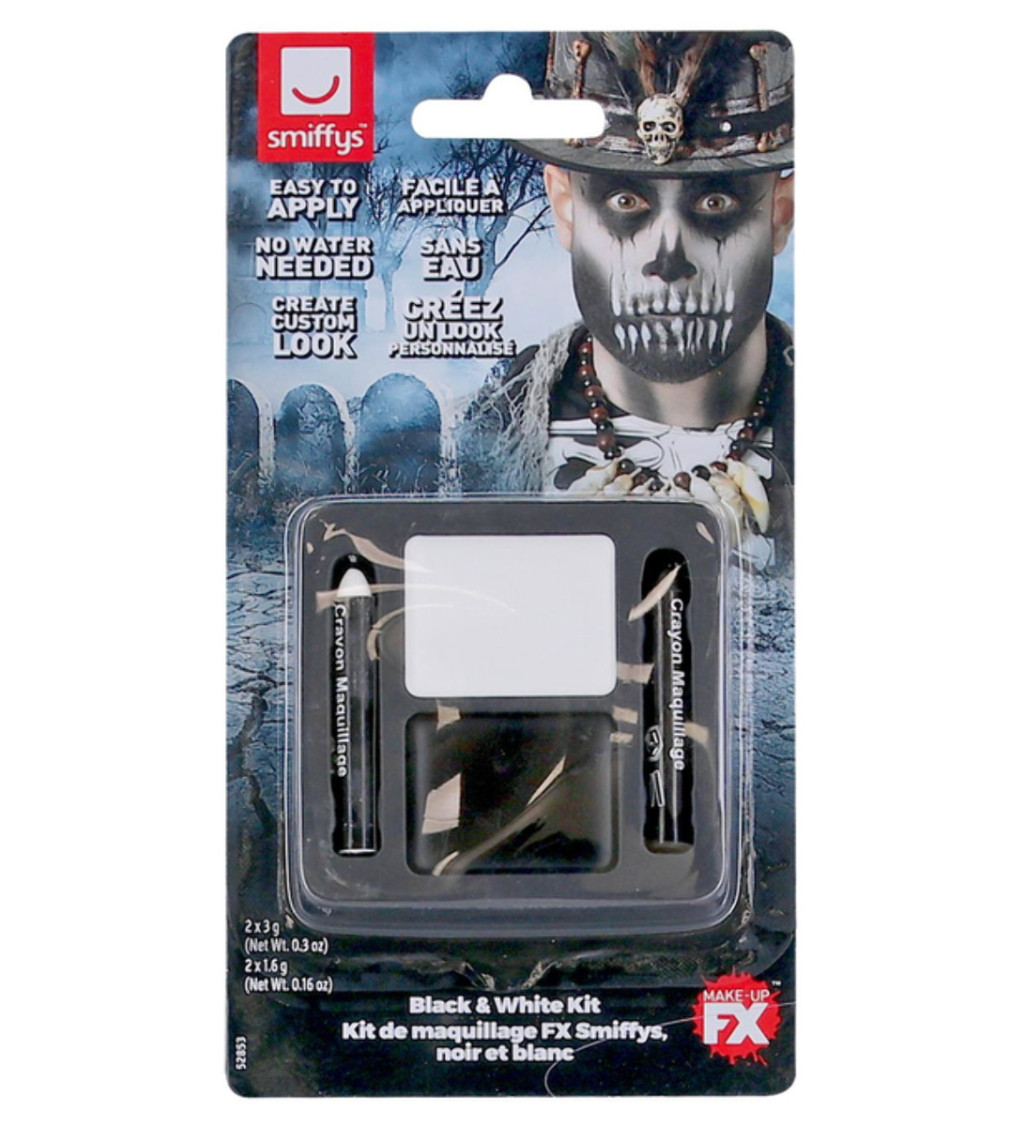 Halloweensky Make-up Kit - čierna & biela