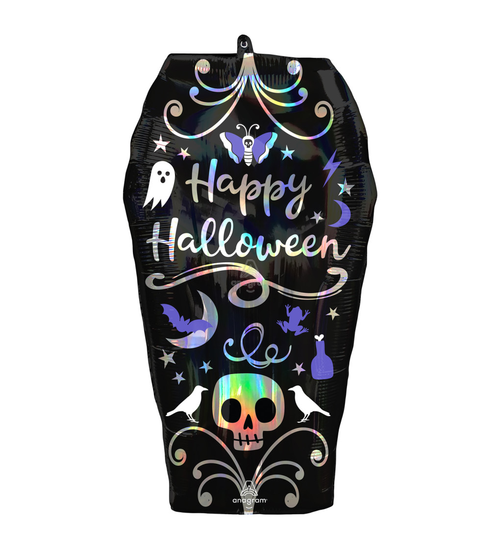 Fóliový balónik - rakva Happy Halloween