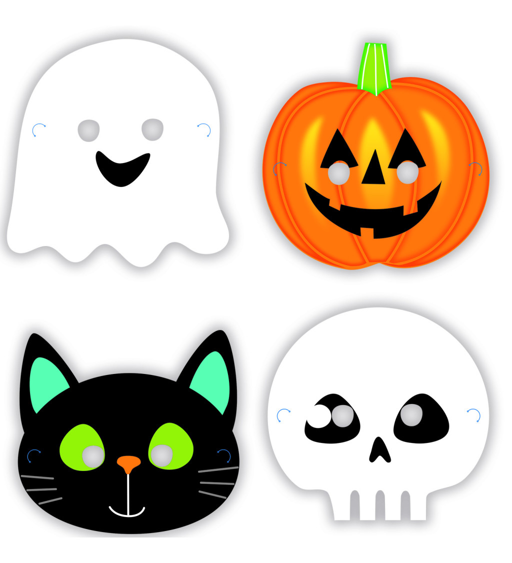 Halloweenské papierové masky