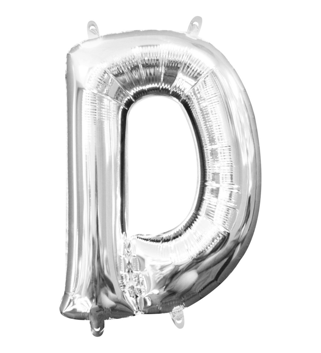 Strieborný malý balónik - písmeno D