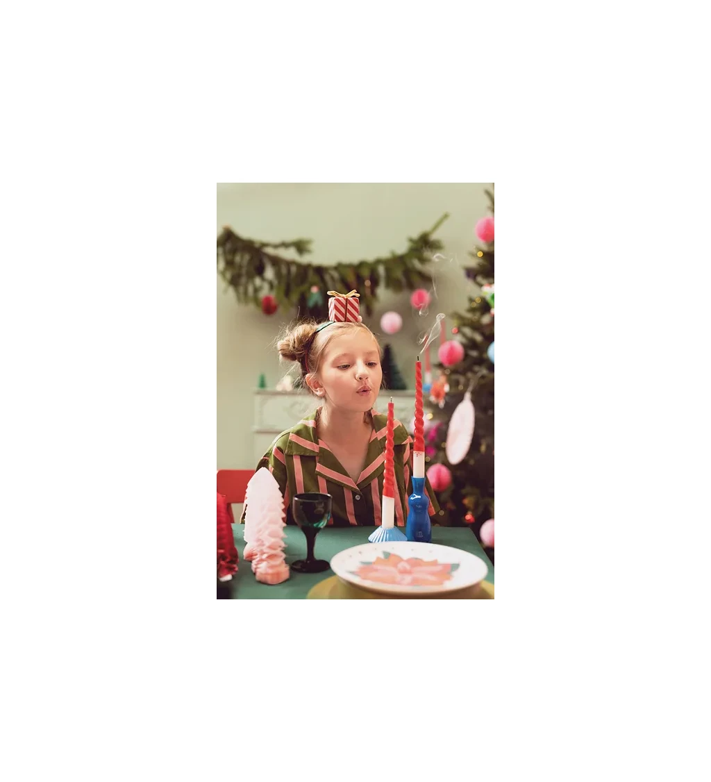 Červené vianočné sviečky Santa