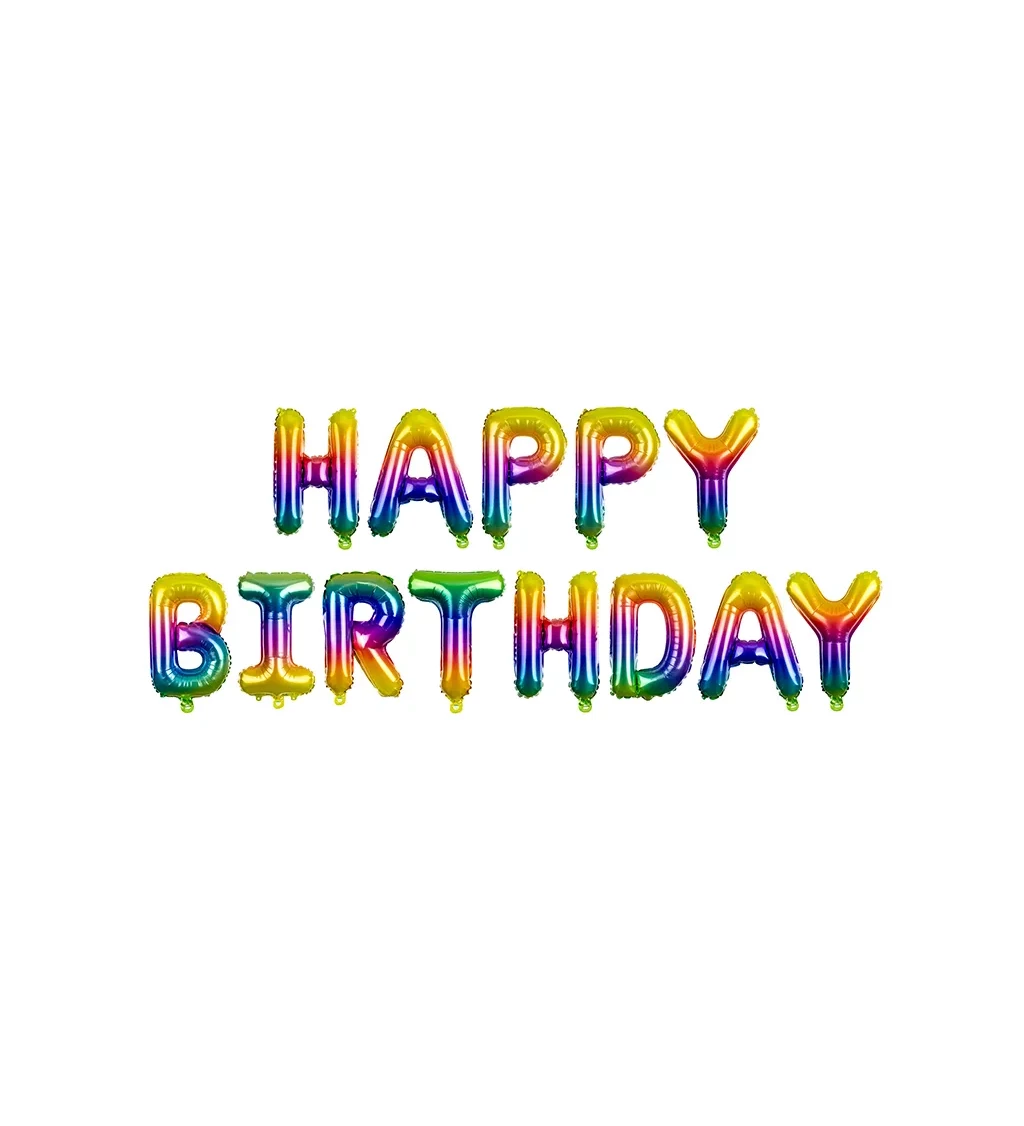 Girlanda z balónov Happy birthday - dúhová