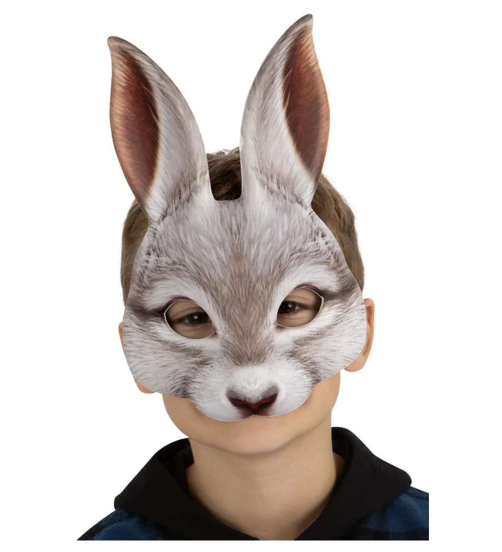 Maska na tvár - Králik, biely