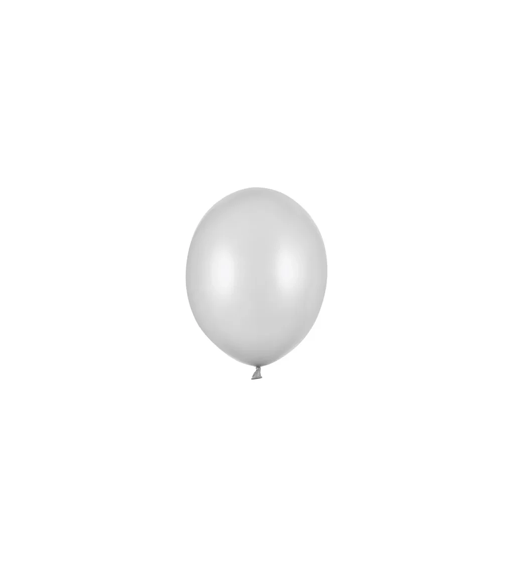 Latexové balóniky strong metalické sivé 12 cm 100 ks