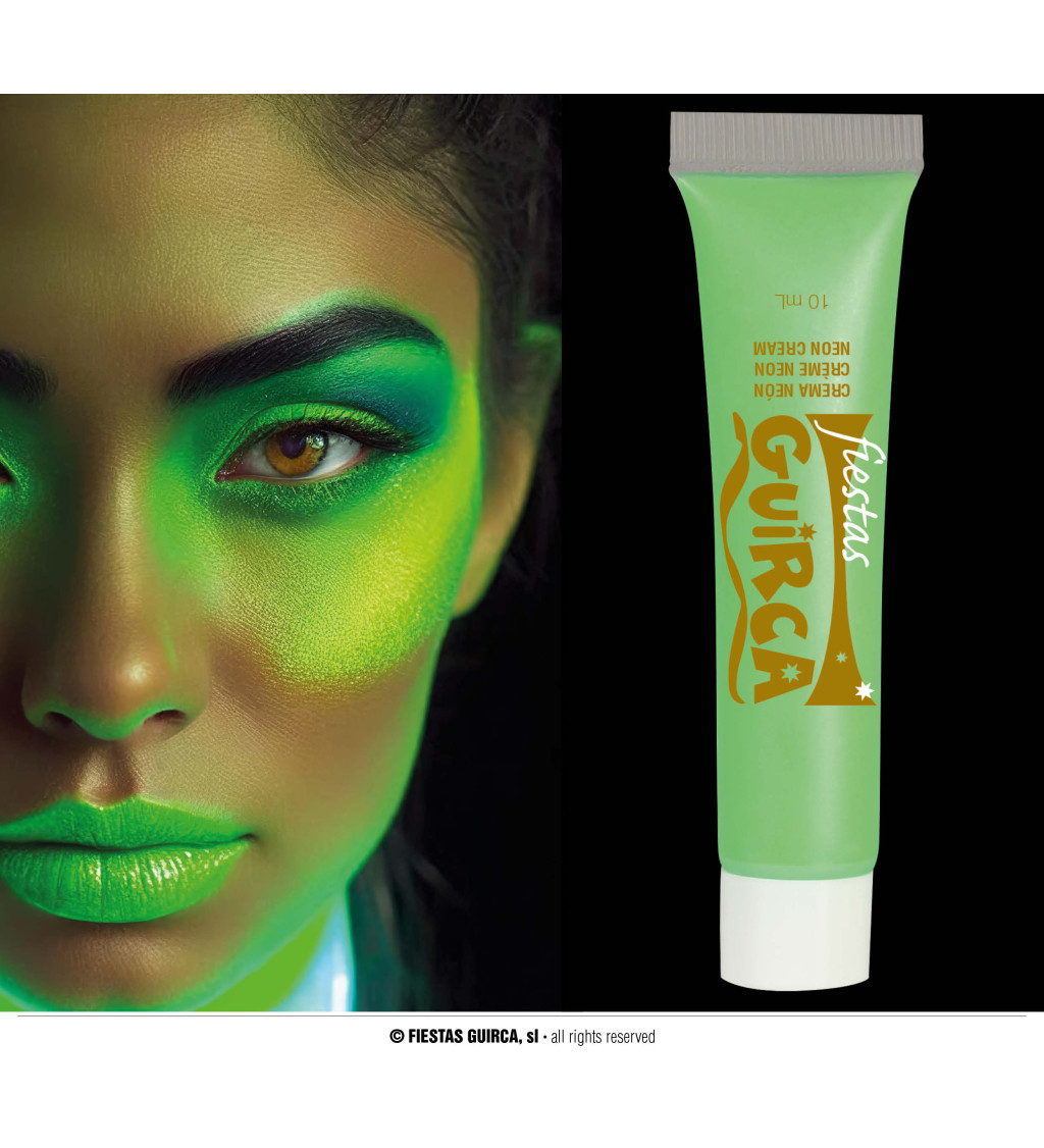 Neónovo zelená make-up farba