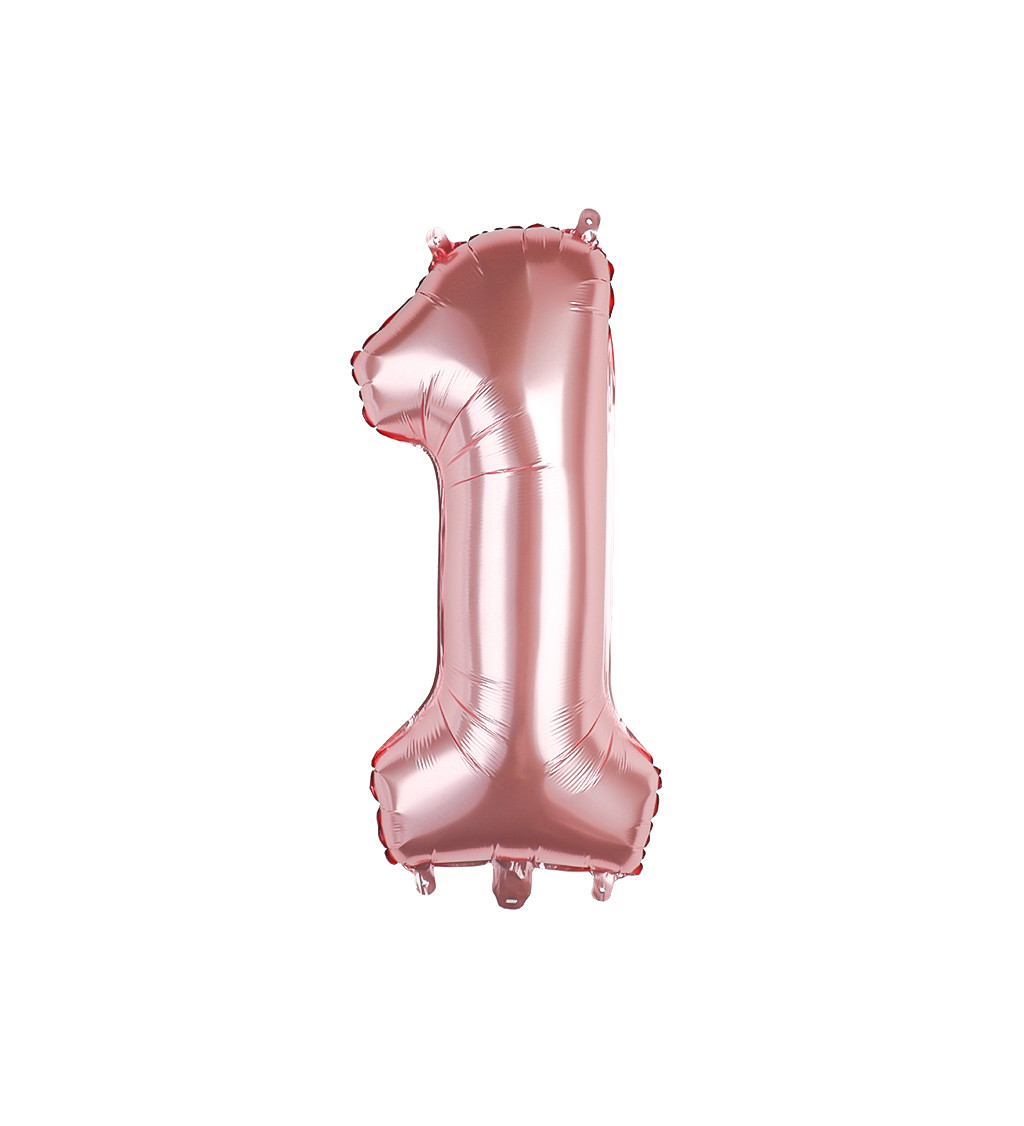 Fóliový balónik - Číslo 1 rosegold