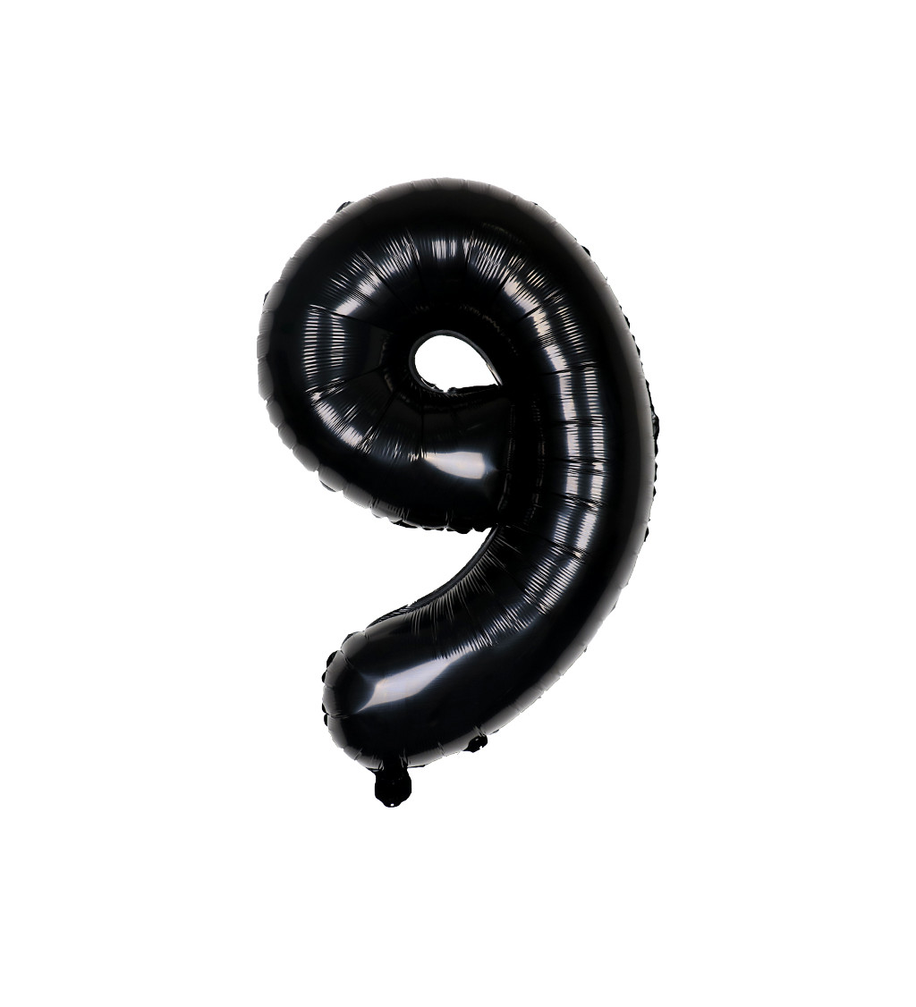 Fóliový balónik - Číslo 9 čierny