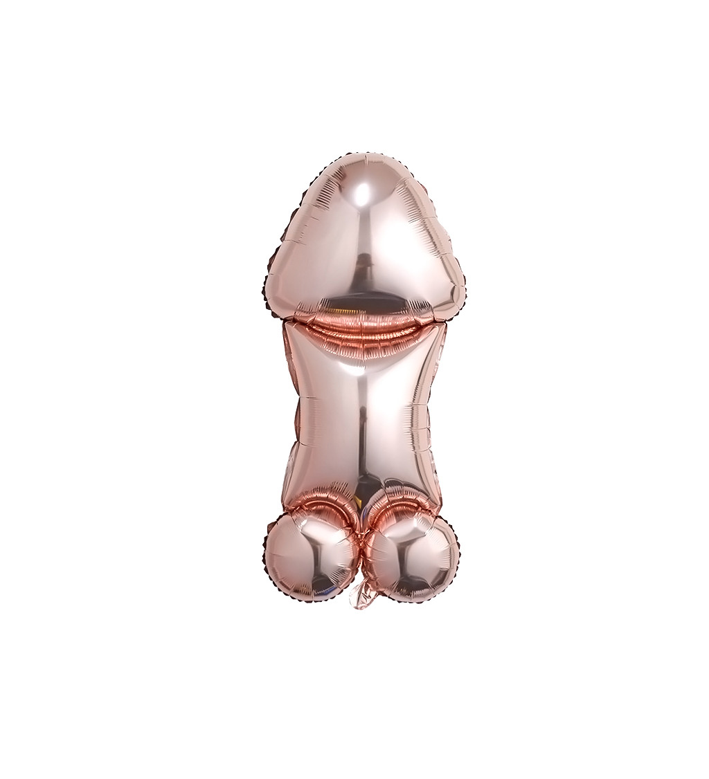 Fóliový balónek - Penis, ružovo-zlatý