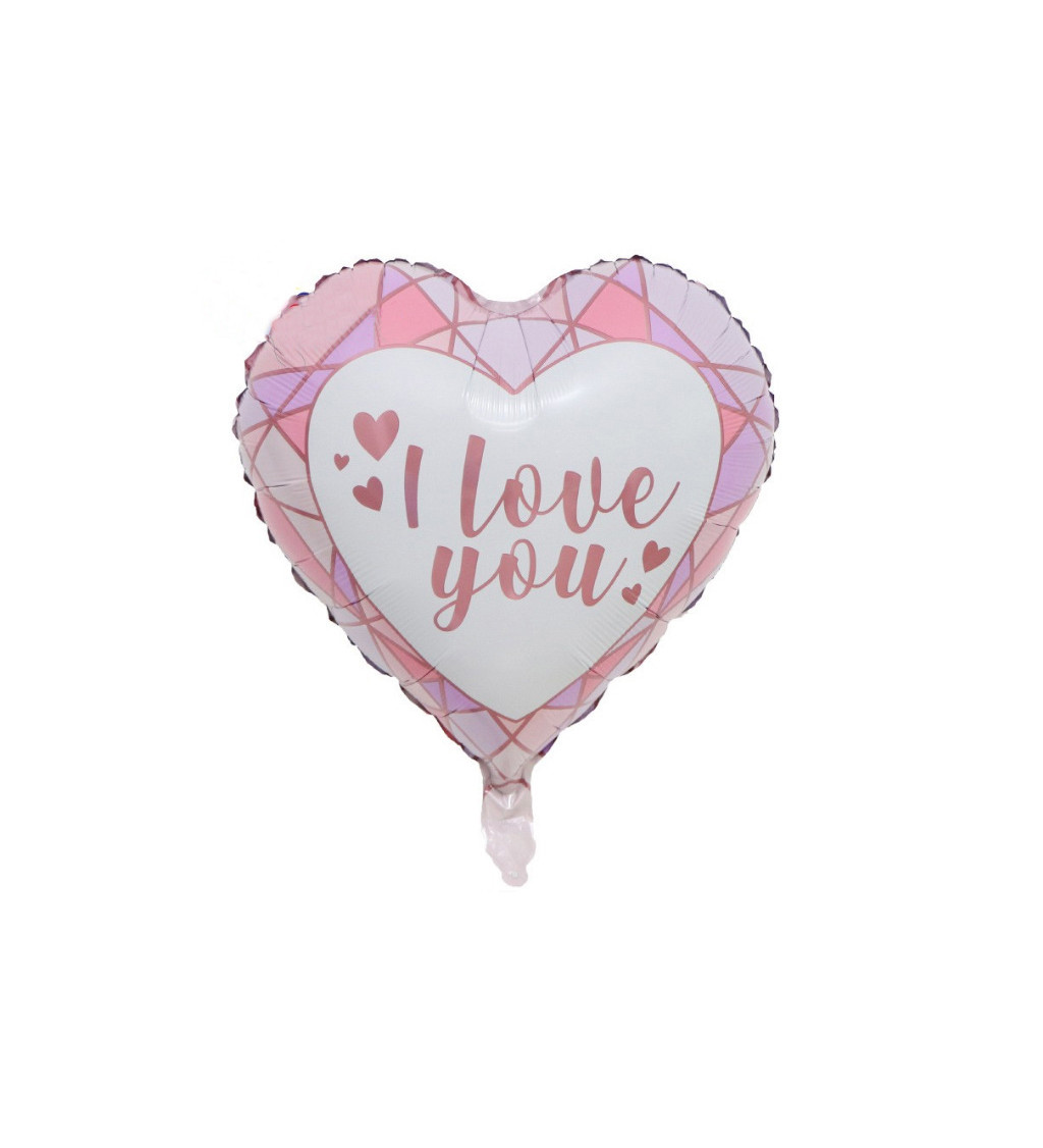 Fóliový balónik - I love you, ružový