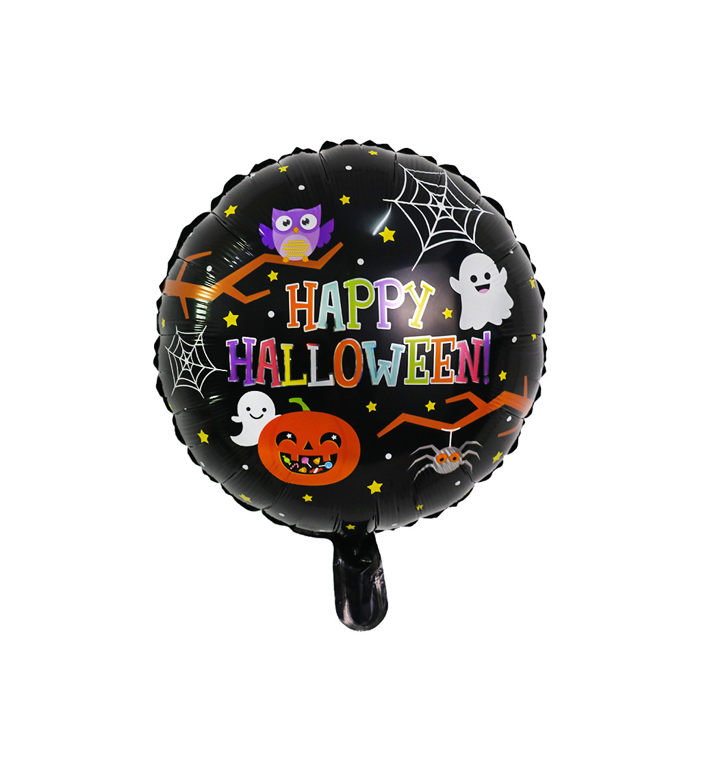 Fóliový balónik - Happy Halloween, farebný