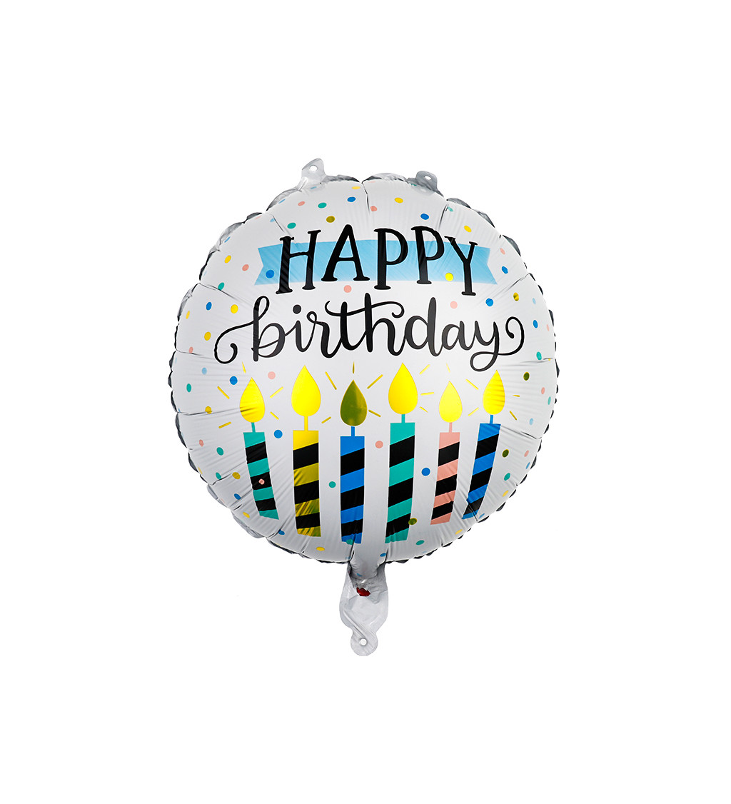 Fóliový balónik - Happy birthday sviečky