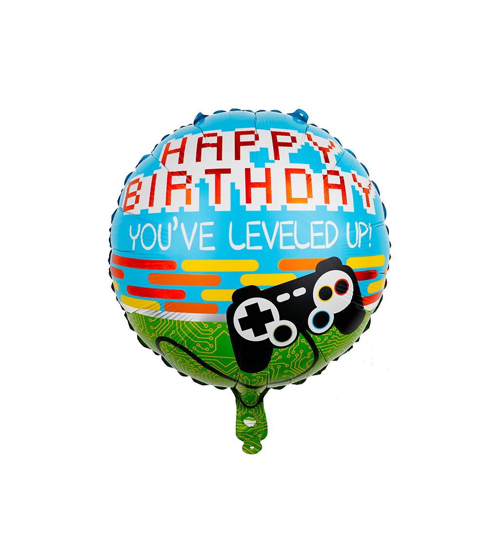 Fóliový balónik - Happy birthday gamer