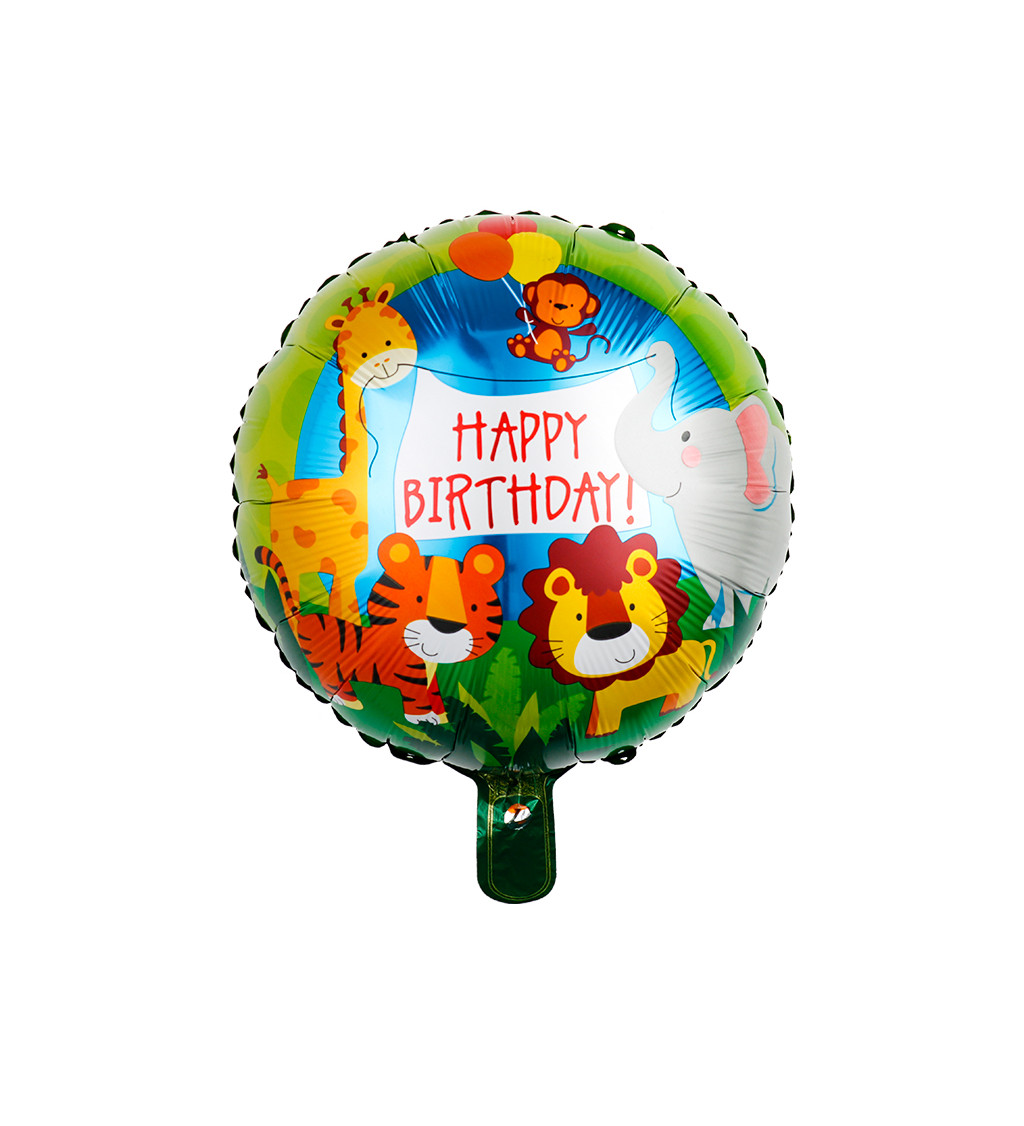 Fóliový balónik - Happy birthday safari