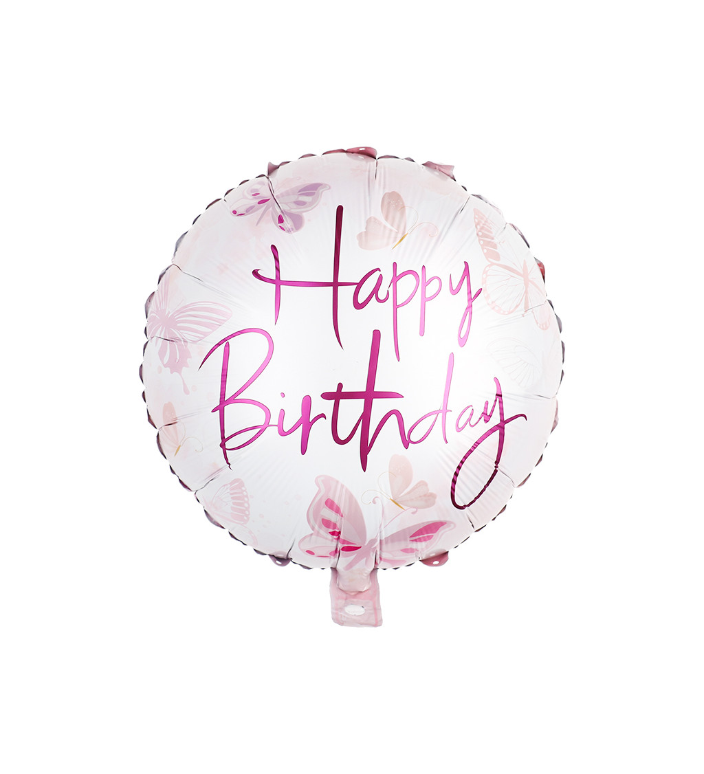 Fóliový balónik - Happy birthday motýle