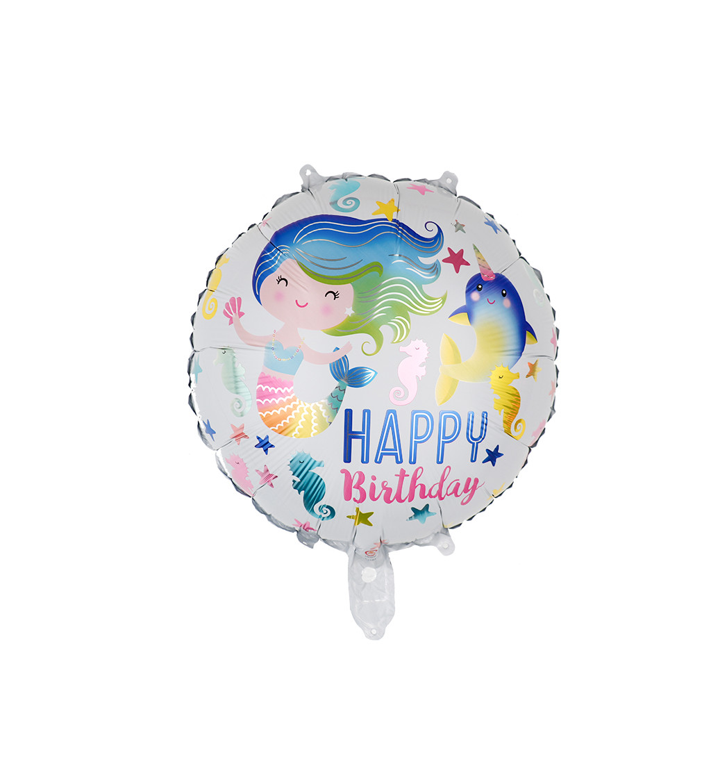Fóliový balón - Happy birthday morská panna
