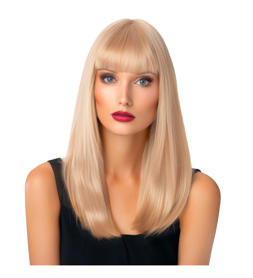 Dámska parochňa - rovná s ofinou, blond