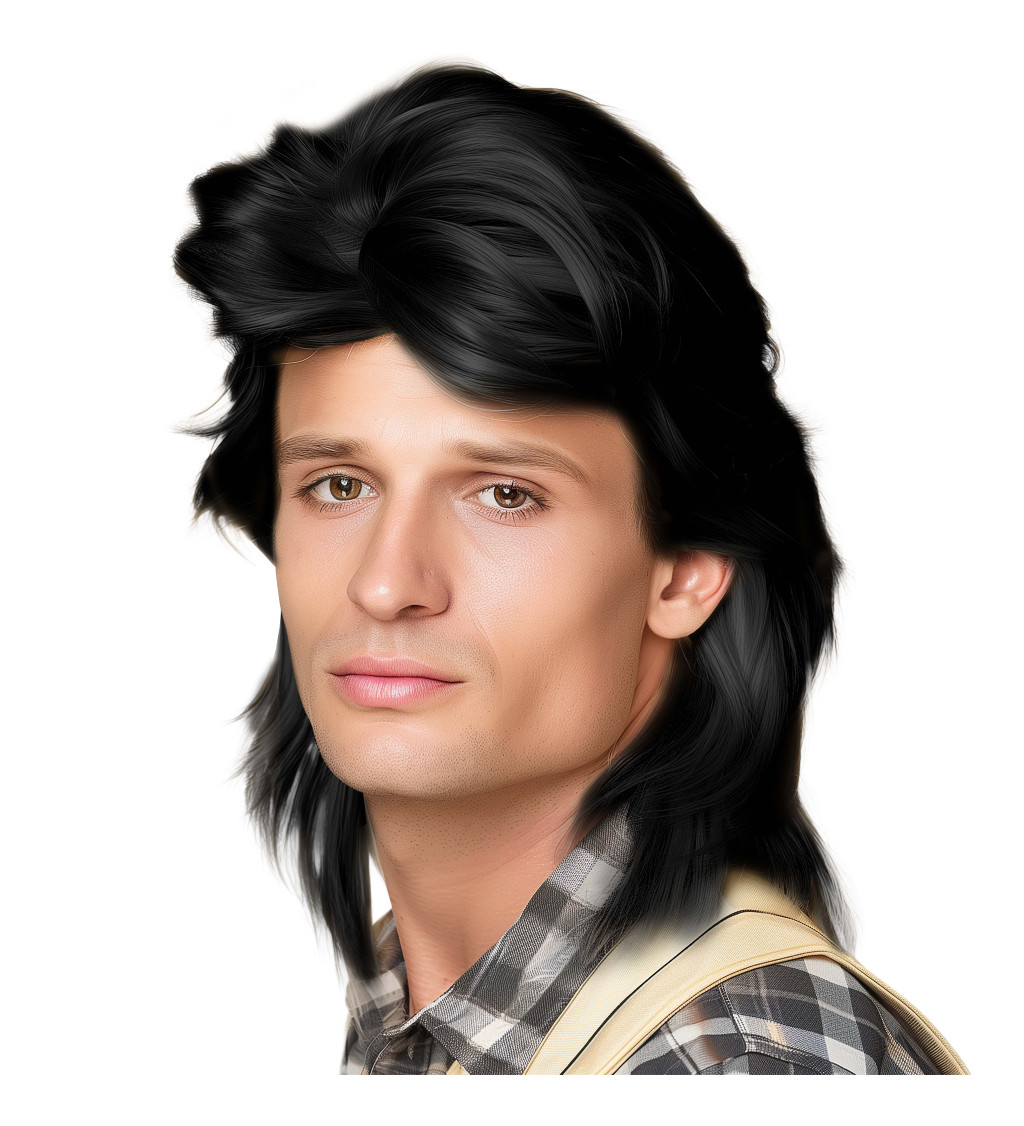 Pánska parochňa - mullet, čierna