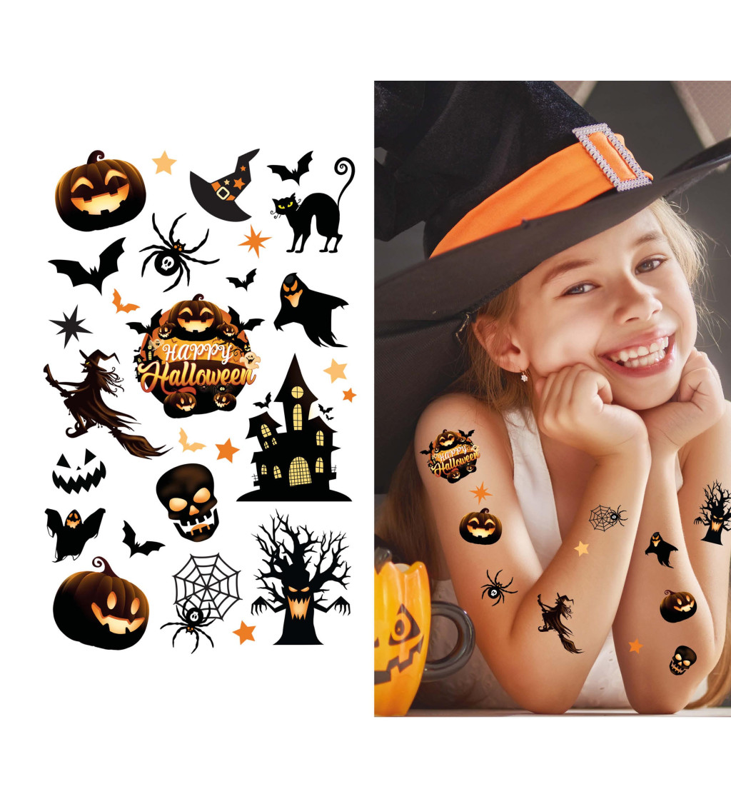 Halloweenské tetovanie pre deti