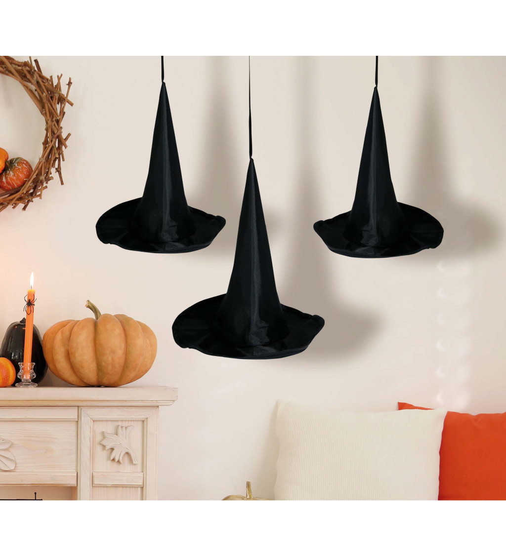 Sada - 3 zavesené čarodejnícke klobúky