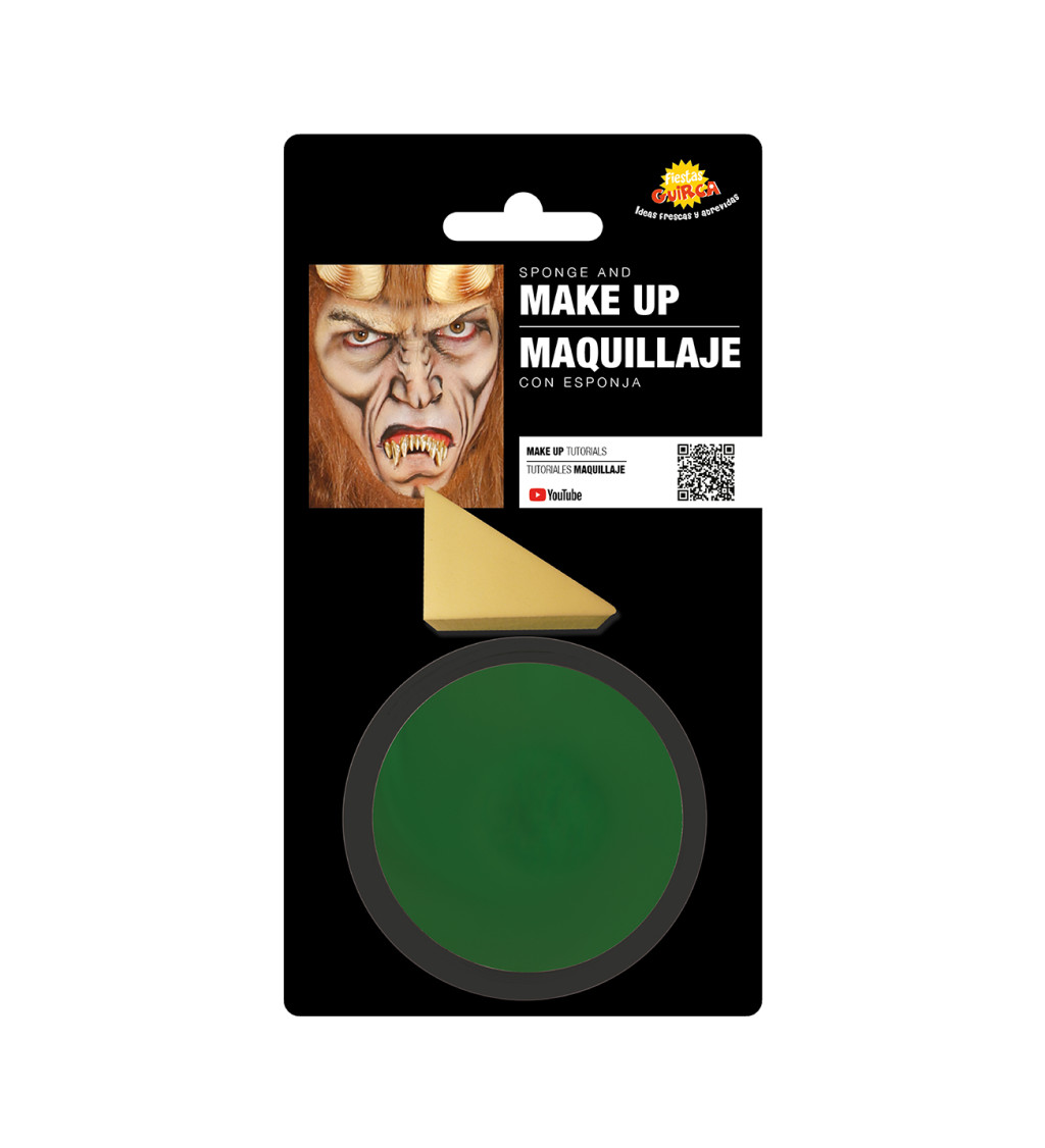 Make-up so špongiou - tmavo zelený