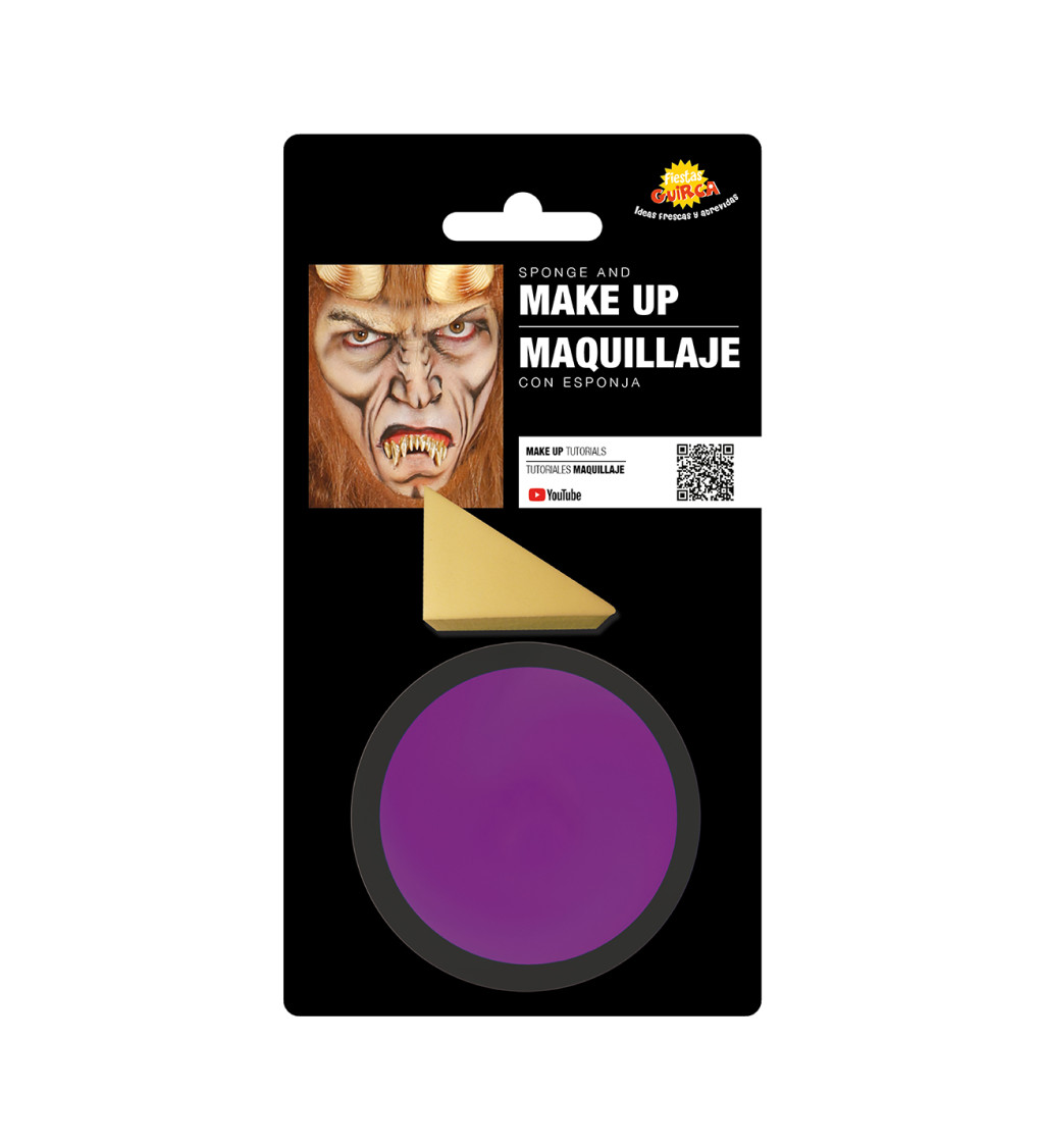 Make-up so špongiou - fialový