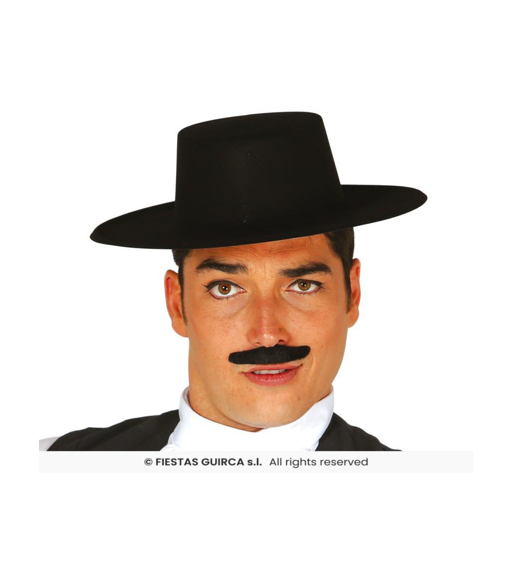 Čierny semiševý flamenco klobúk